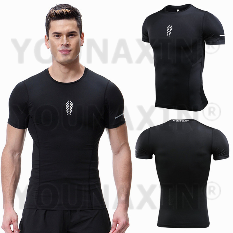 T Shirt Tight Fit - Kaus Lengan Pendek Pria Pakaian Olahraga