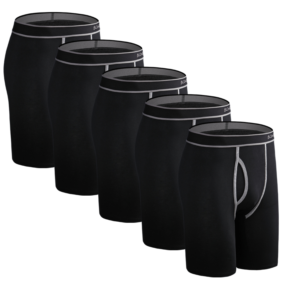 5 Buah Panjang Boxer Mens Boxe - Boxer Brief Pack Cotton ulasan dan harga