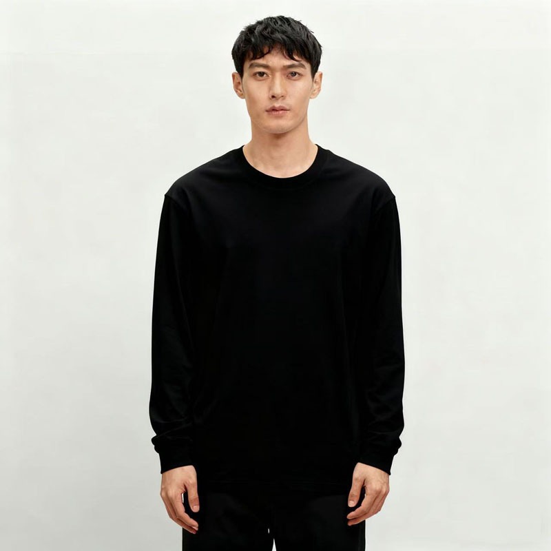 Kaos Pria Lengan Panjang Kerah - Undershirt Crew Neck ulasan dan harga