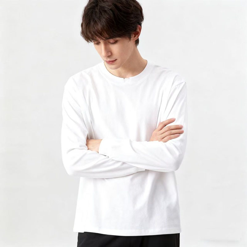 Kaos Pria Lengan Panjang Kerah - Undershirt Crew Neck ulasan dan harga